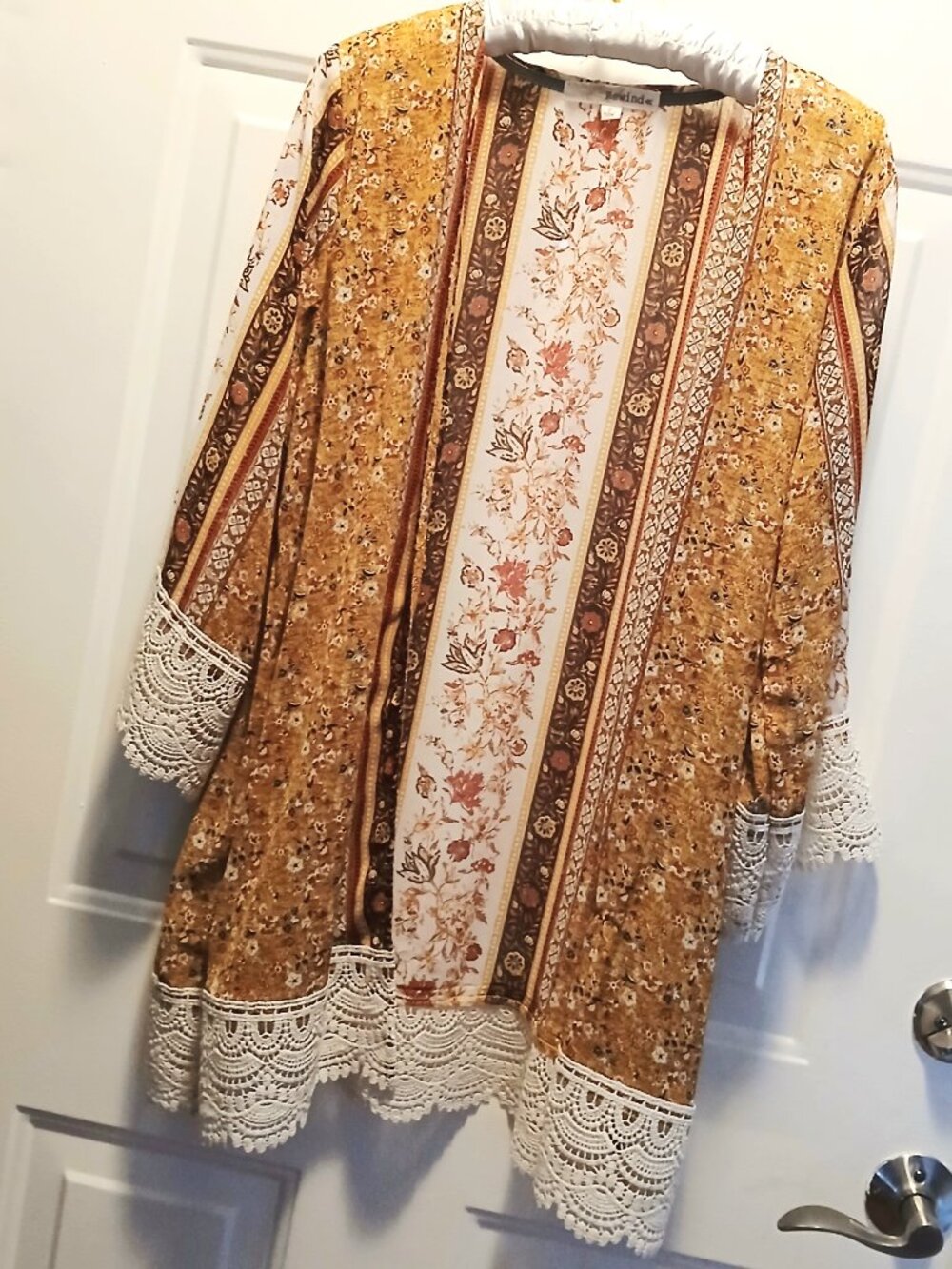 Sheer Open Front Boho Overlay EUC
